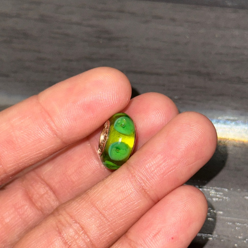 14k pandora green charm